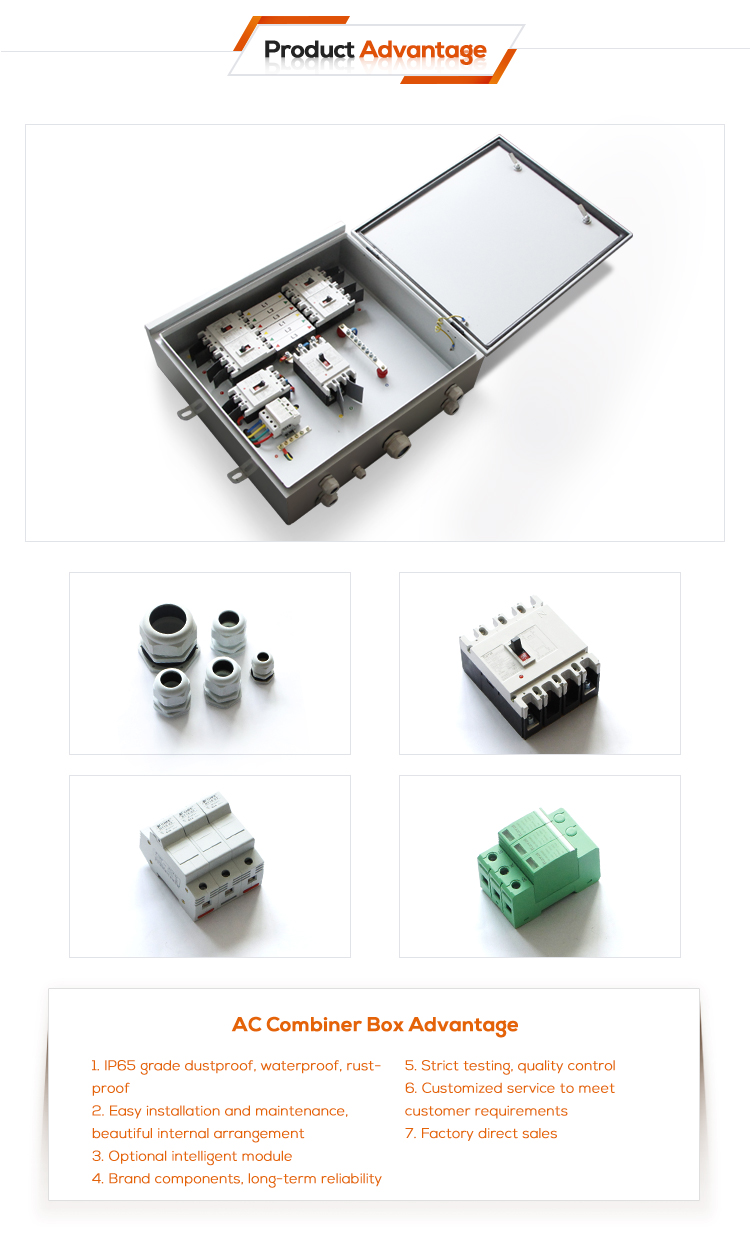 AC combiner box 6 circuit stainless steel